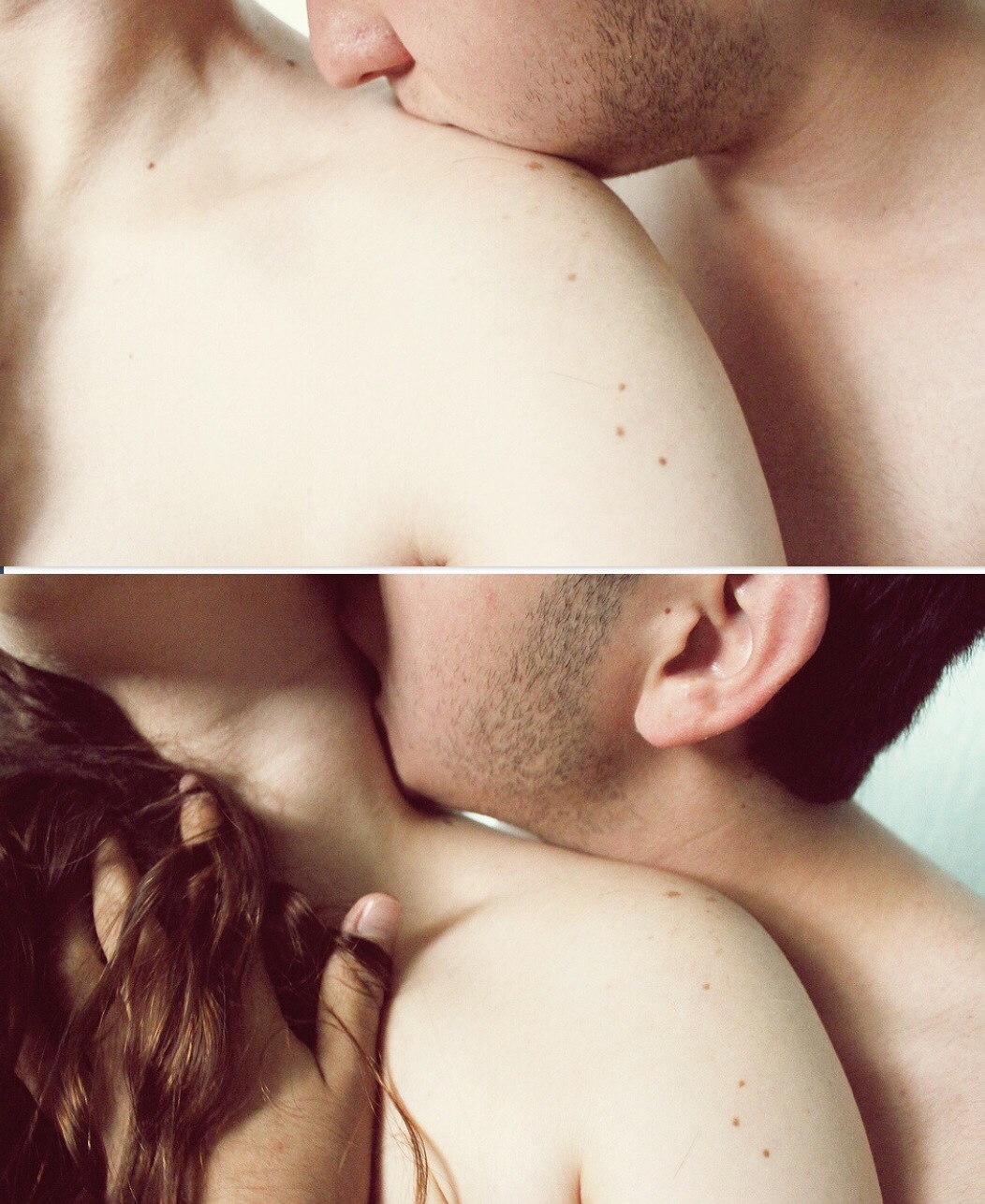 Девушки целуются грудью. Поцелуй в шею. Нежный поцелуй в шею. Целует в шею. Поцелуй в шею женщине.